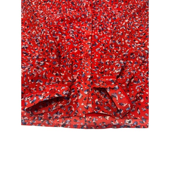 The Shirt Rochelle Behrens Size XS Floral Button Down Red Lagenlook #E4-1 - Picture 5 of 8